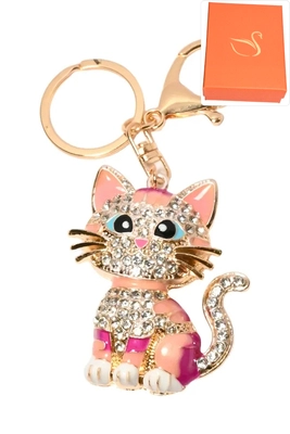 porte-cle coffret cadeaux chat Or 34563E 