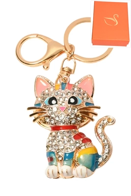 porte-cle coffret cadeaux chat Or 34563E 
