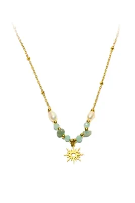 Collier soleil pierre Or 3B5607 