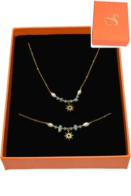 Coffret cadeaux orange parure bijoux étoile Or 3B5607 