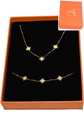 Coffret cadeaux orange parure bijoux étoile Or 414087 