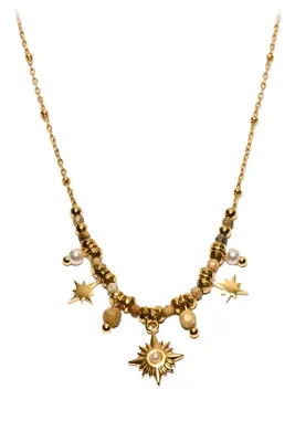 Collier étoile oeil de tigre Or 88194E 