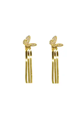 Boucle-d-oreille cadeaux orange parure bijoux papillon Or 8BA878 