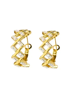 Boucle-d-oreille zig zag Or 998B13 