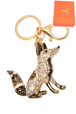 porte-cle coffret cadeaux renard Or D3D029 