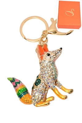 porte-cle coffret cadeaux renard Or D3D029 