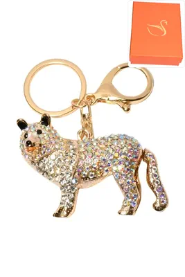 porte-cle coffret cadeaux chien loup Or