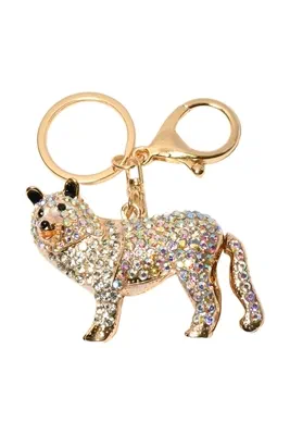 porte-cle chien loup multicolore