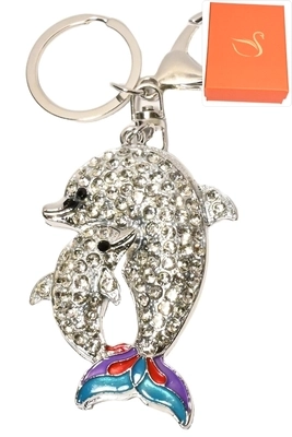 porte-cle coffret cadeaux bijoux de sac dauphin Argent