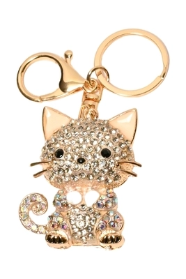 porte-cle chat Or