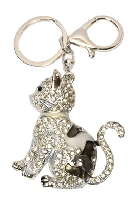 porte-cle chat Argent