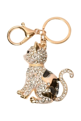 porte-cle chat Or