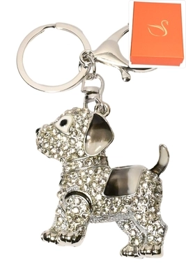 porte-cle coffret cadeaux bijoux de sac chien Argent