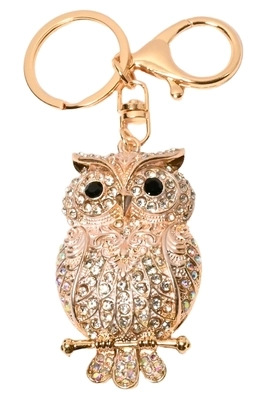 porte-cle hibou chouette Or