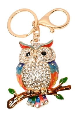 porte-cle hibou chouette Or