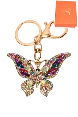 porte-cle coffret cadeaux bijoux de sac papillon Or