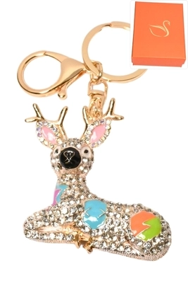 porte-cle coffret cadeaux bijoux de sac cerf Or