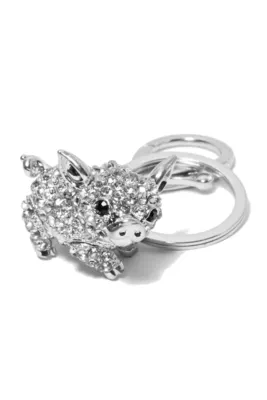 porte-cle cochon Argent