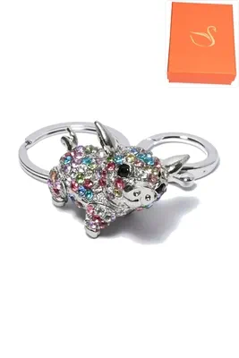 porte-cle coffret cadeaux cochon Argent