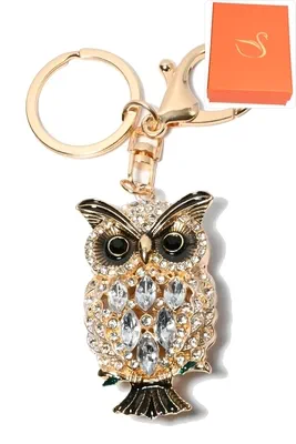porte-cle coffret cadeaux hibou chouette Or