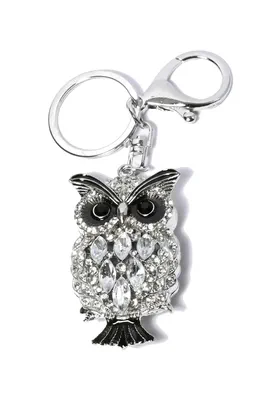 porte-cle hibou chouette Argent