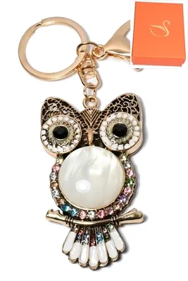 porte-cle coffret cadeaux hibou chouette Or