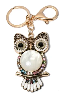 porte-cle hibou chouette Or