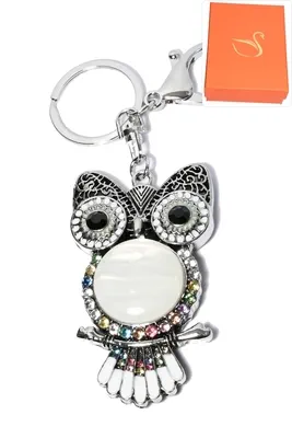 porte-cle coffret cadeaux hibou chouette Argent