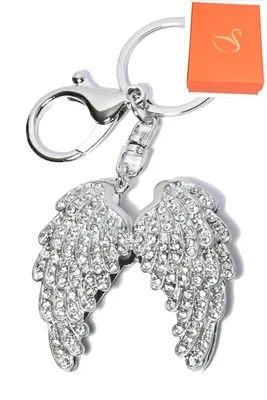 porte-cle coffret cadeaux aile d'ange Argent