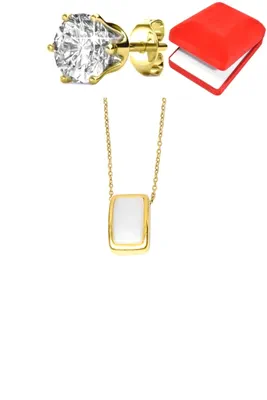 Coffret parure bijoux rectangle Or