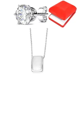 Coffret parure bijoux rectangle Argent