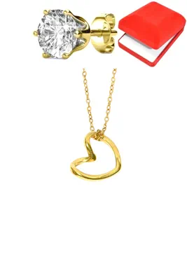 Coffret parure bijoux coeur Or 70AE16 