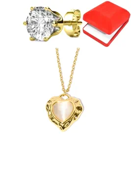 Coffret parure bijoux coeur Or