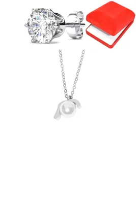 Coffret parure bijoux perle Argent
