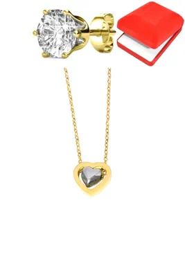 Coffret parure bijoux coeur Or