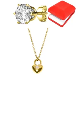 Coffret parure bijoux coeur Or