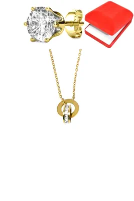 Coffret parure bijoux anneaux Or