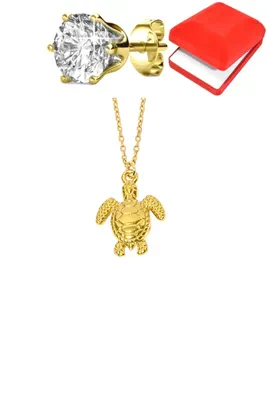 Coffret parure bijoux tortue Or