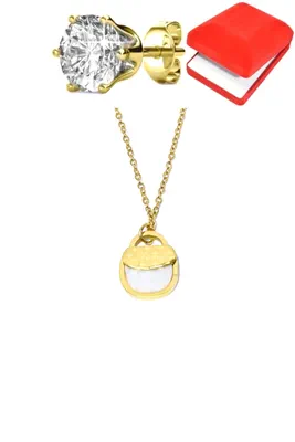 Coffret parure bijoux sac Or