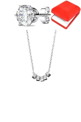 Coffret parure bijoux anneaux Argent E48B6A 
