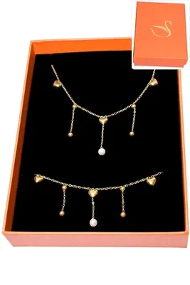 Coffret cadeaux orange parure bijoux coeur Or 108116 