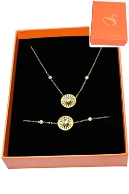 Coffret cadeaux orange parure bijoux soleil Or 1FA0E0 