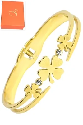 Coffret jonc cadeaux tréfle Or 2A1F41 