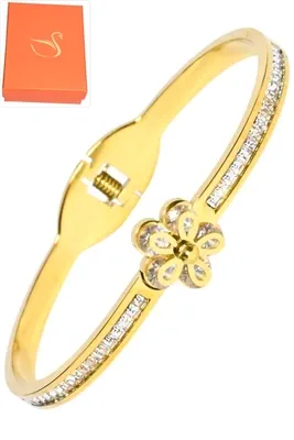 Coffret jonc cadeaux fleur Or 42CEB0 