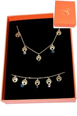 Coffret cadeaux orange parure bijoux Or 4514A4 