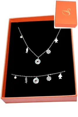 Coffret cadeaux orange parure bijoux Argent