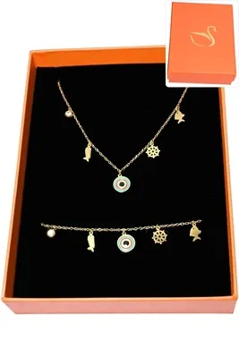 Coffret cadeaux orange parure bijoux soleil Or 9EFB1C 