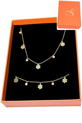 Coffret cadeaux orange parure bijoux fleur Or A1DAD8 