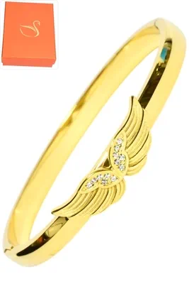 Coffret jonc cadeaux aile d'ange Or B023DE 