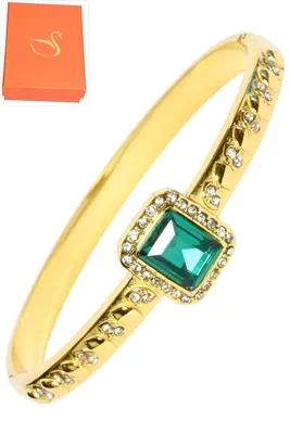 Coffret jonc cadeaux émeraude Or CA4A5A 